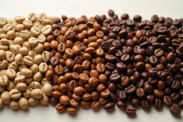 Obraz premium Coffee Bean Science Journey - Roasting Process Visually Explained