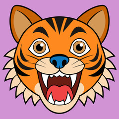 Angry tiger, Sumatran tiger Panthera tigris  sumatrae beautiful animal and his portrait