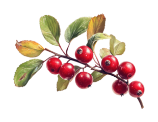 Harvesting red berries nature botanical isolated isolated on transparent background