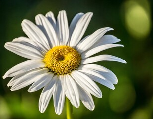 Fototapeta premium Single White Daisy Extracted Smoothly with Bright Petals and Sunny Yellow Center