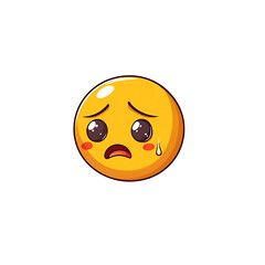 Fototapeta premium crying face emoji with big tears on transparent background