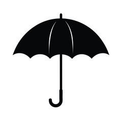 black umbrella isolated on white