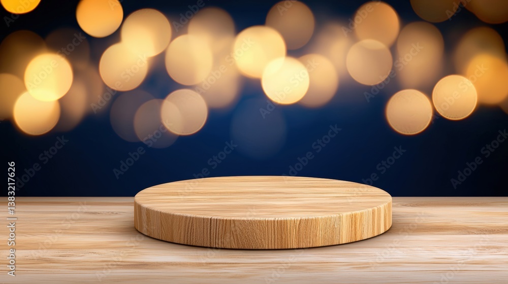 Poster highly detailed rustic wooden tab with smooth surface on table against soft bokeh background for pro