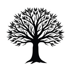 tree silhouette isolated on white