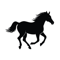 horse silhouette isolated on white