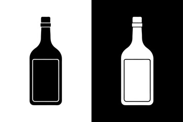 Alcohol Bottle Icon in Black & White Scalable Vector File.