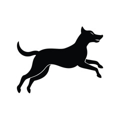 silhouette of a dog running