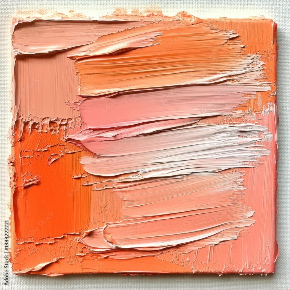 Poster abstract expressionism in warm tones palette knife strokes on canvas modern art texture background