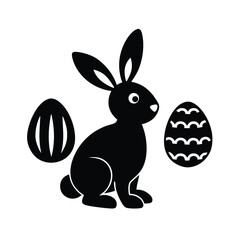 easter bunny with eggs