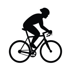 silhouette of a man riding a bicycle