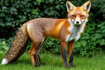 Fototapeta premium Red Fox in Lush Garden