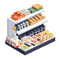 Japanese food illustrator on white background