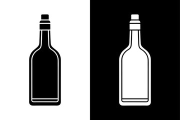 Wine bottle with glass on a black background showcasing a transparent and reflective design