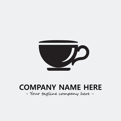 Cup illustration black and white for logo company vector image
