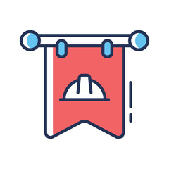 An editable linear style icon showing labour banner