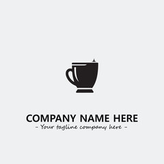 Cup illustration black and white for logo company vector image

