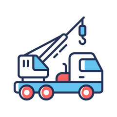 Have a look at this amazing line icon showing crane truck