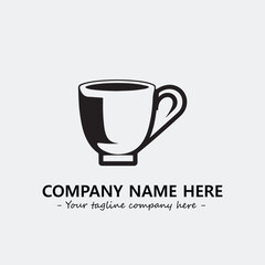 Cup illustration black and white for logo company vector image
