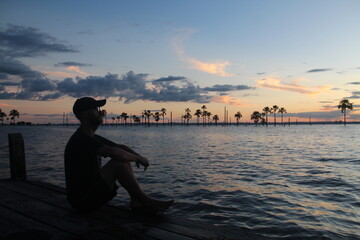 por do sol na praia dos buritis em palmas, tocantins 