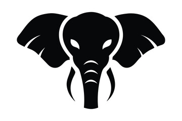 black and white cartoon elephant