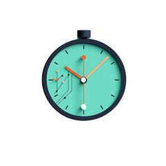 Clock with Digital Business Graph Overlay