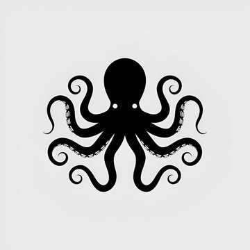 recommend clip art: Octopus Silhouette: Minimalist Marine Art