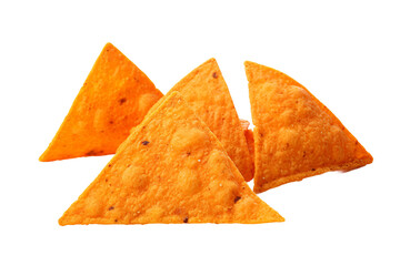 nachos on white background