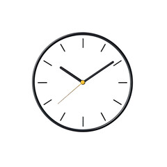Sleek Office Clock with Abstract Design on transparent Background