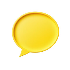 A simple yellow speech bubble icon with a black background in a digital rendering style