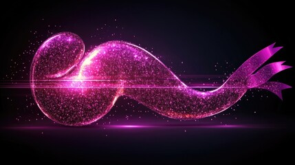 Vector illustration, pancreas with ribbon, as banner or poster, World Pancreatic Cancer Day.