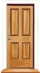 wooden door vector art