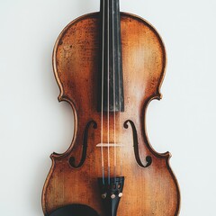 Vintage Violin on White