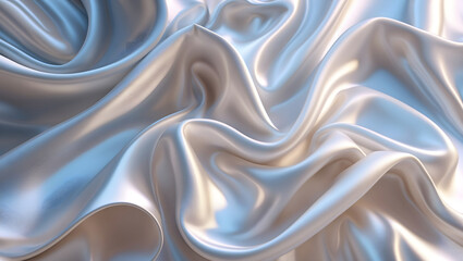Obraz premium Elegant White Silk Fabric Background with Luxurious Folds