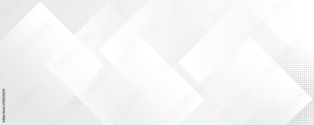 Poster modern and minimal concept white and gray abstract square pattern background. elegant geometric back