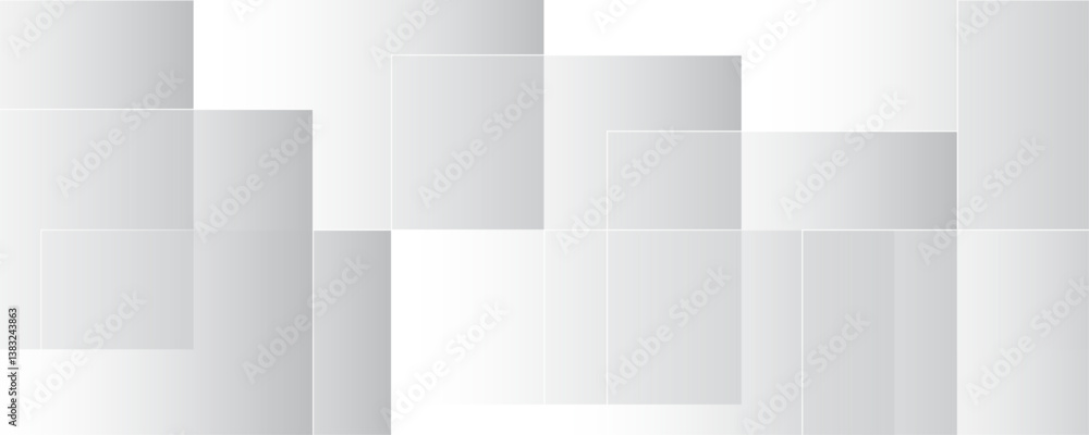 Poster modern and minimal concept white and gray abstract square pattern background. elegant geometric back