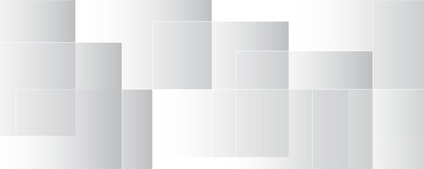 Modern and minimal concept white and gray abstract square pattern background. Elegant  geometric background with copy space template design for business, presentation, banner.