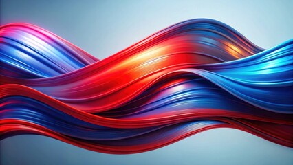 Fototapeta premium Abstract Swirling Red and Blue Dynamic Composition with Smooth Curves and Vibrant Hues
