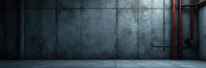 Dark textured wall with rough concrete surface and industrial pipes,  concrete,  textured,  dark background