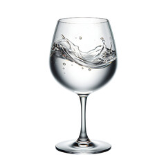 White wine glass isolated on white background
