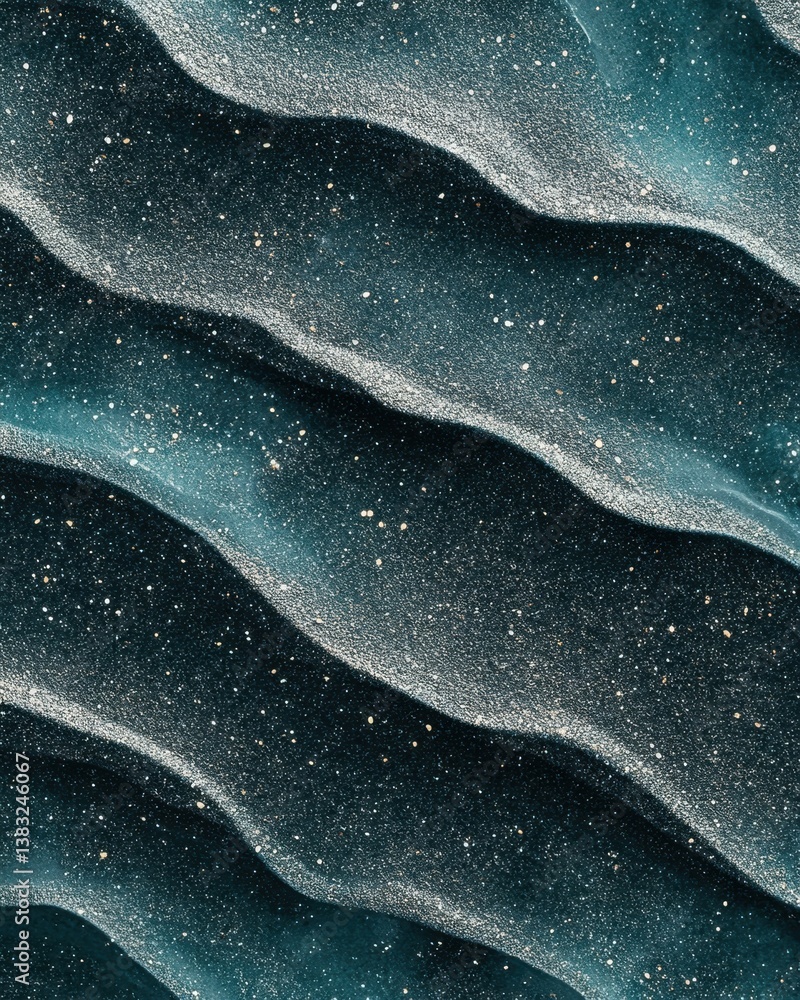 Aufkleber abstract sand dune texture with sparkling grains and deep blue tones creating a serene and dreamlike