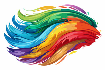 Color brushstroke oil or acrylic paint design element. Vector illustration