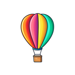 Fototapeta premium floating hot air balloon icon on transparent background