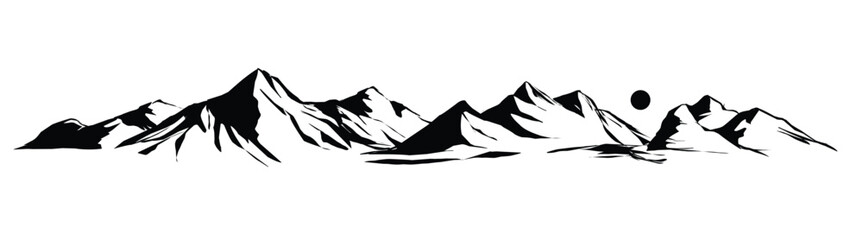 vector silhouette of a mountains design
