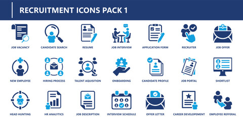 recruitment pack icon pack, solid icon collection