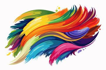 Color brushstroke oil or acrylic paint design element. Vector illustration