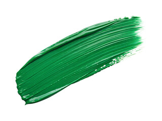 Green paint brush stroke isolated on transparent background. Png