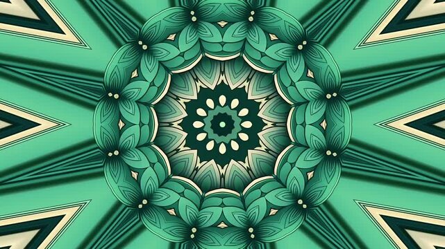 Wedding decoration background animation kaleidoscope leaves and flowers effect. Tropical style concept