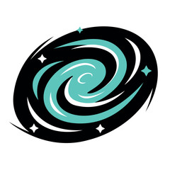 Abstract Spiral Galaxy Swirl with Stars Illustration