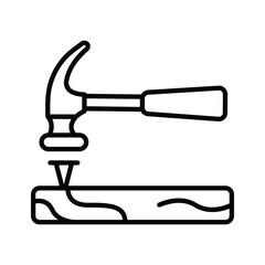 Get a sight of this latest outline icon of nail fixing