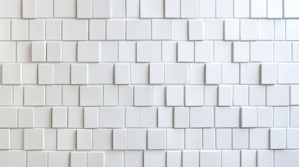 Abstract white ceramic mosaic tile wall texture background modern design art minimalist aesthetic